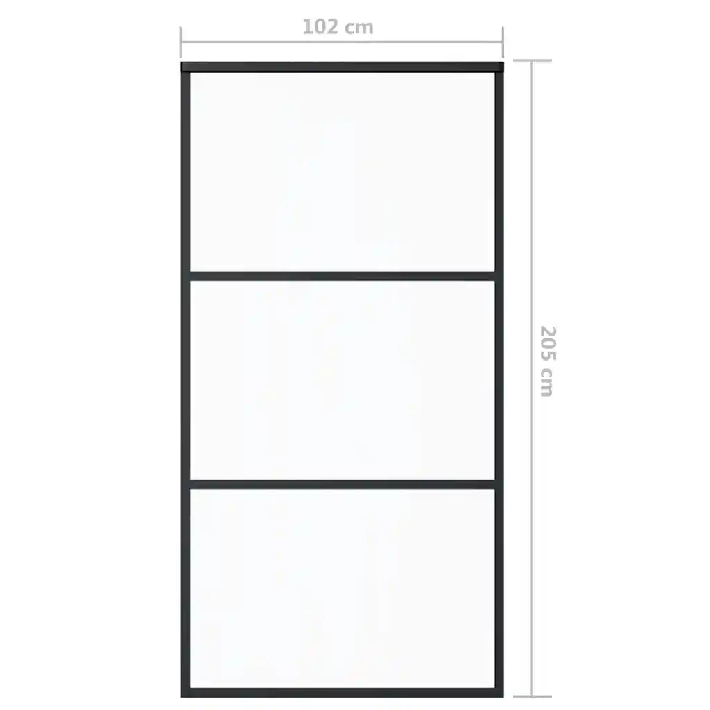 Porta deslizante em vidro ESG e alumínio 102x205 cm