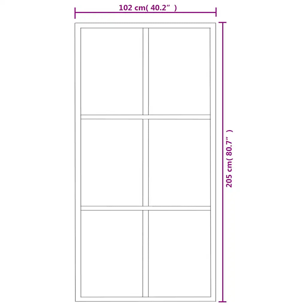 Porta deslizante em vidro ESG e alumínio 102x205 cm
