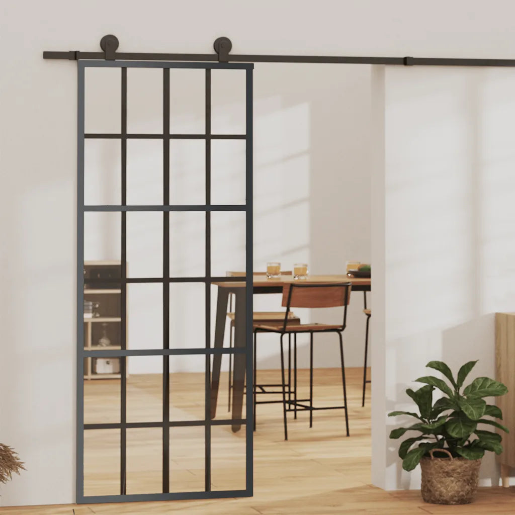 Porta deslizante em vidro ESG e alumínio 76x205 cm
