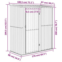 vidaXL Abrigo de jardim verde 180,5x97x209,5 cm aço galvanizado