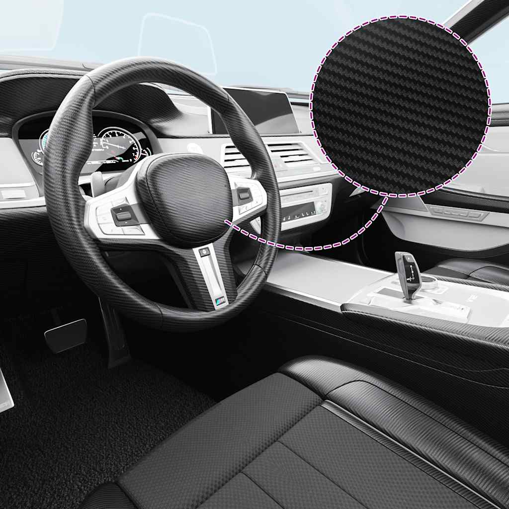 vidaXL Película para carro 100x150 cm 3D preto