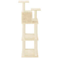 vidaXL Árvore para gatos c/ postes arranhadores sisal 118,5 cm creme