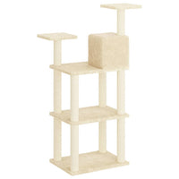 vidaXL Árvore para gatos c/ postes arranhadores sisal 118,5 cm creme