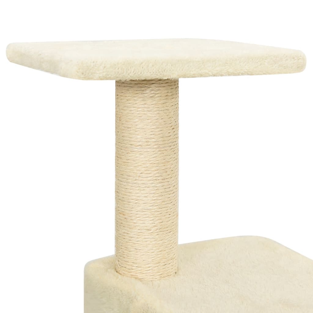 vidaXL Árvore para gatos c/ postes arranhadores sisal 118,5 cm creme