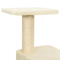 vidaXL Árvore para gatos c/ postes arranhadores sisal 118,5 cm creme