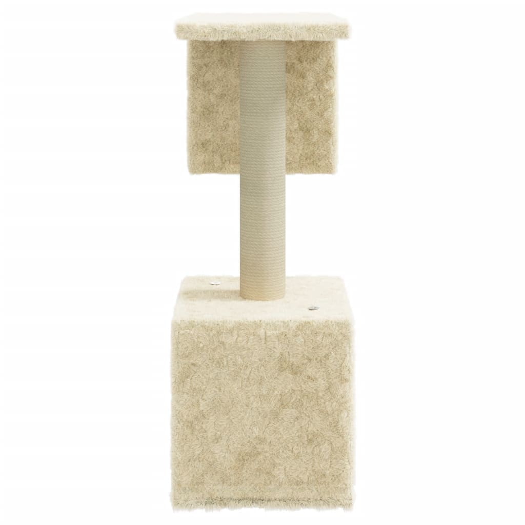 vidaXL Árvore para gatos c/ postes arranhadores sisal 60 cm cor creme