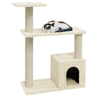 vidaXL Árvore para gatos c/ postes arranhadores sisal 70 cm cor creme