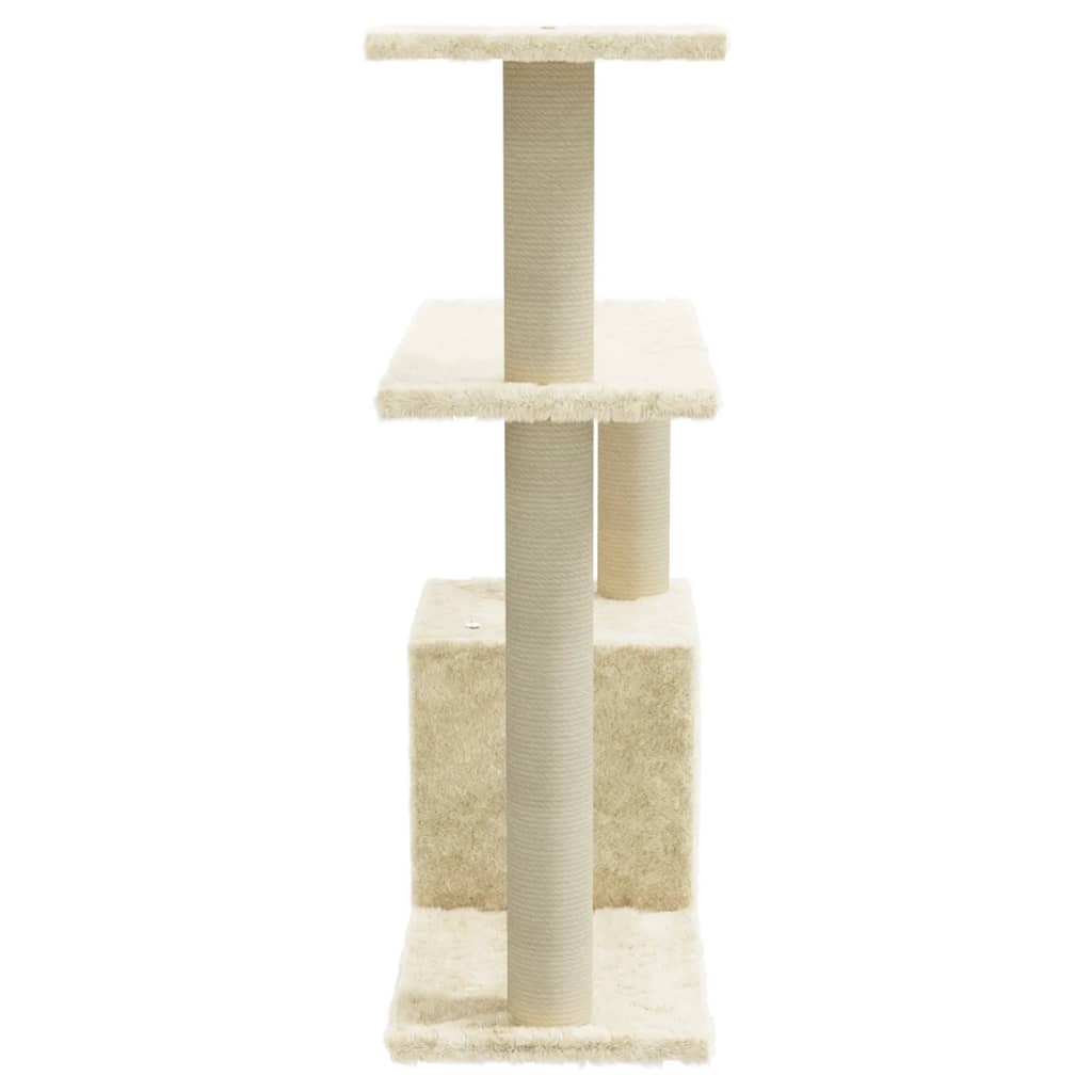 vidaXL Árvore para gatos c/ postes arranhadores sisal 70 cm cor creme