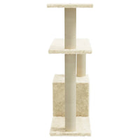 vidaXL Árvore para gatos c/ postes arranhadores sisal 70 cm cor creme