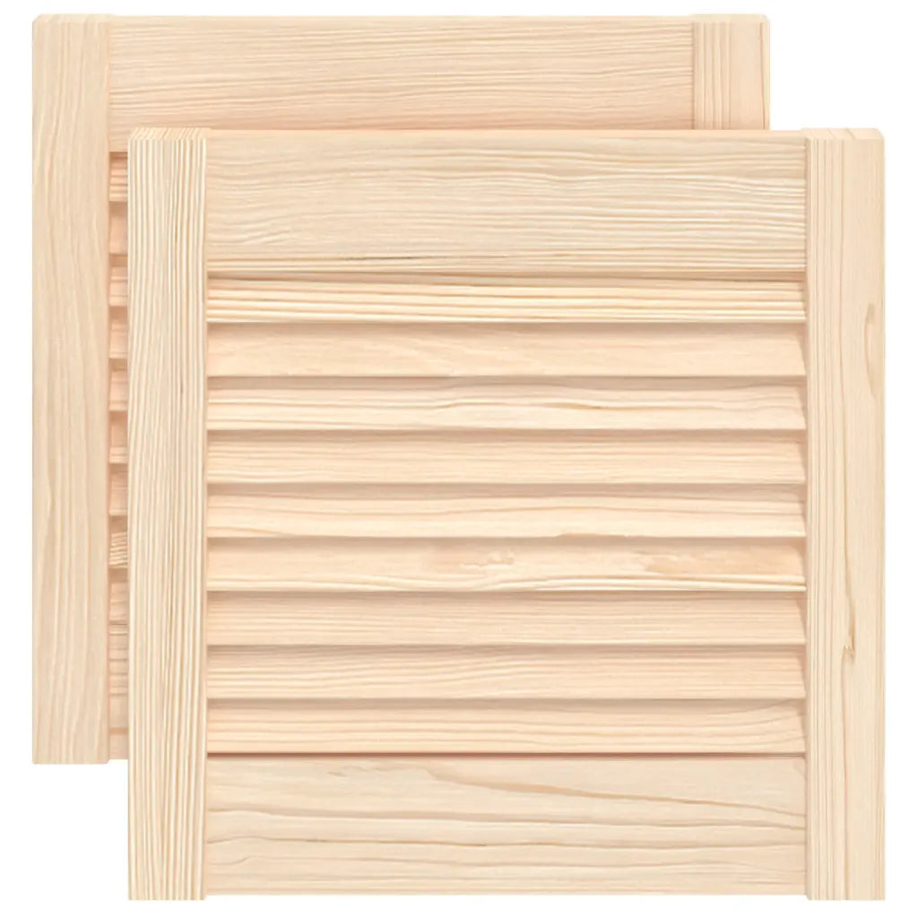 Portas de armário 2 pcs com design de persiana pinho maciço