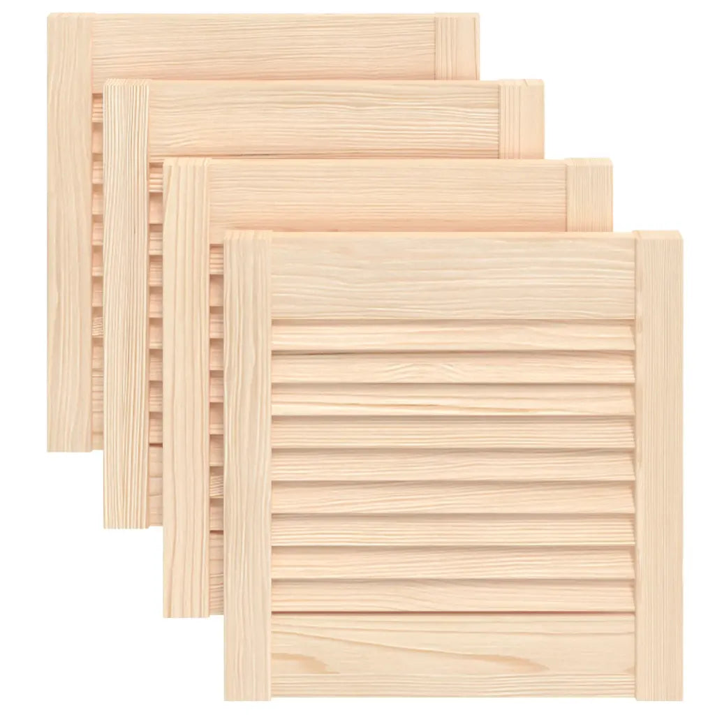 Portas de armário 4 pcs com design de persiana pinho maciço