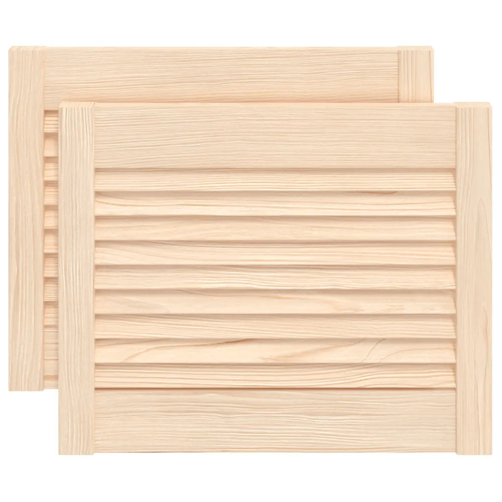 Portas de armário 2 pcs com design de persiana pinho maciço