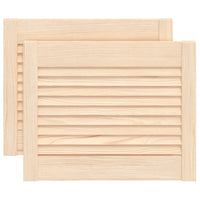 Portas de armário 2 pcs com design de persiana pinho maciço