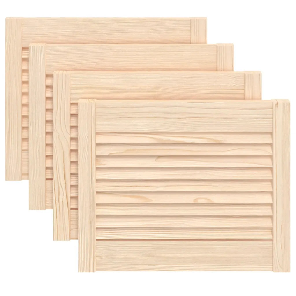 Portas de armário 4 pcs com design de persiana pinho maciço