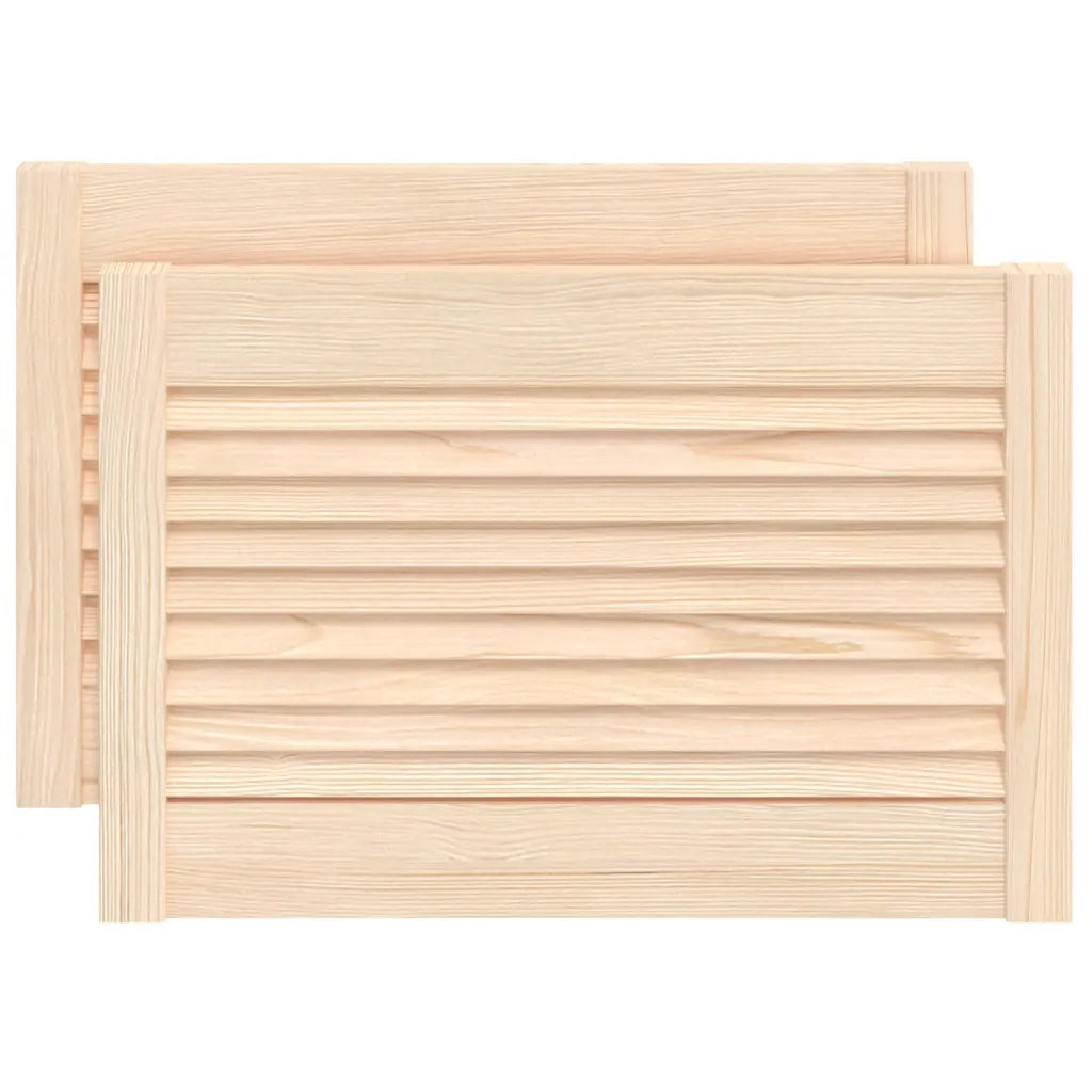 Portas de armário 2 pcs com design de persiana pinho maciço