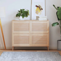 Portas de armário 4 pcs com design de persiana pinho maciço