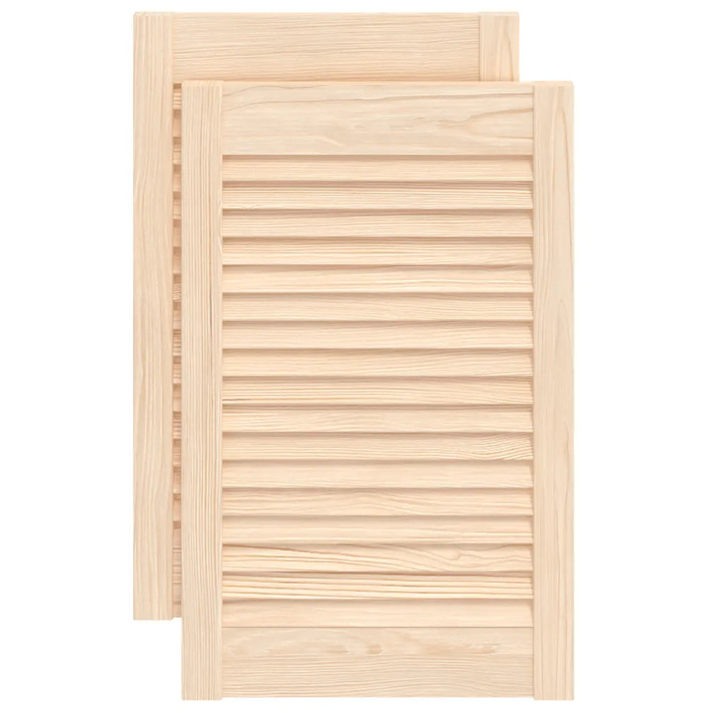 Portas de armário 2 pcs com design de persiana pinho maciço