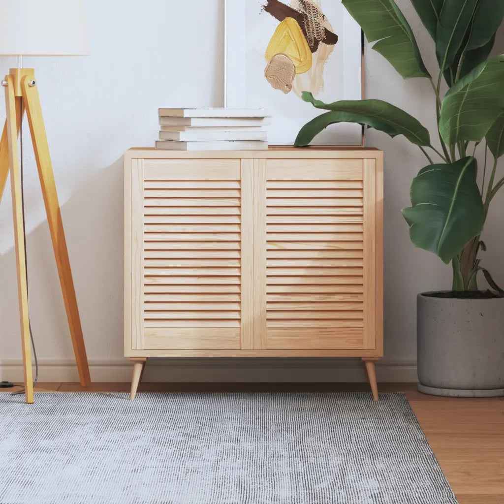 Portas de armário 2 pcs com design de persiana pinho maciço