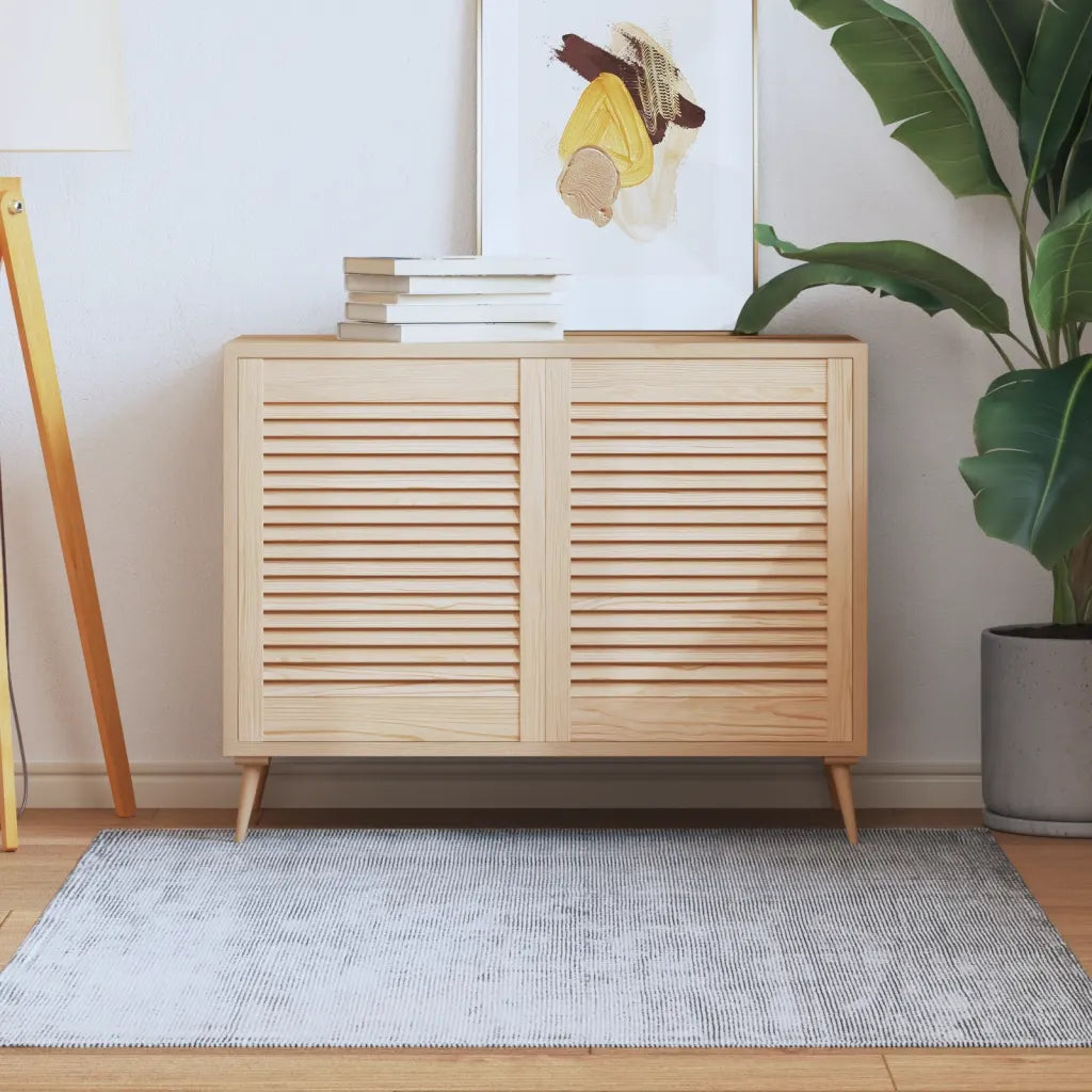Portas de armário 2 pcs com design de persiana pinho maciço