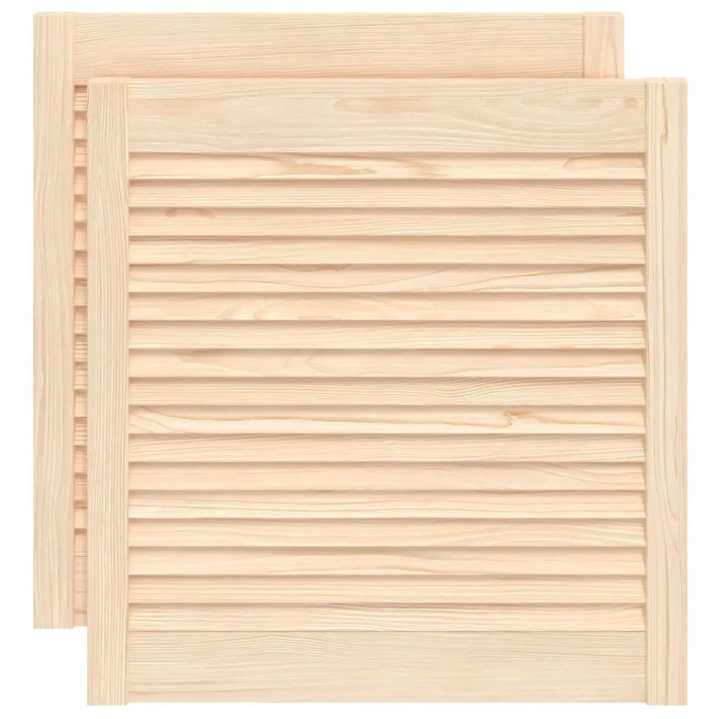Portas de armário 2 pcs com design de persiana pinho maciço