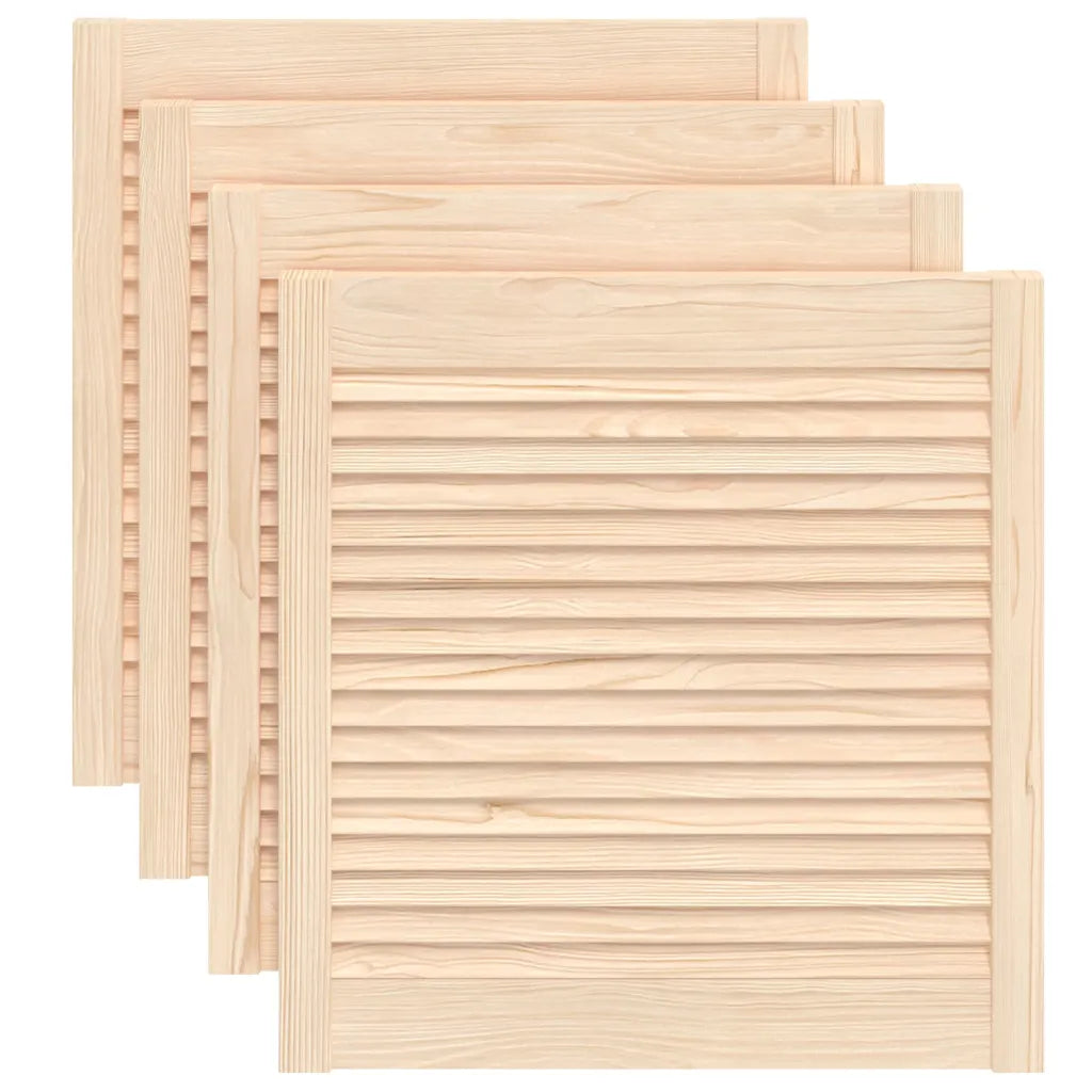 Portas de armário 4 pcs com design de persiana pinho maciço