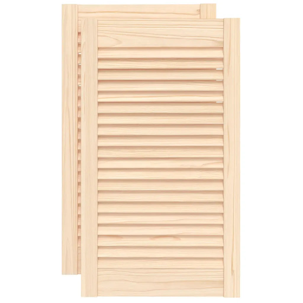 Portas de armário 2 pcs com design de persiana pinho maciço