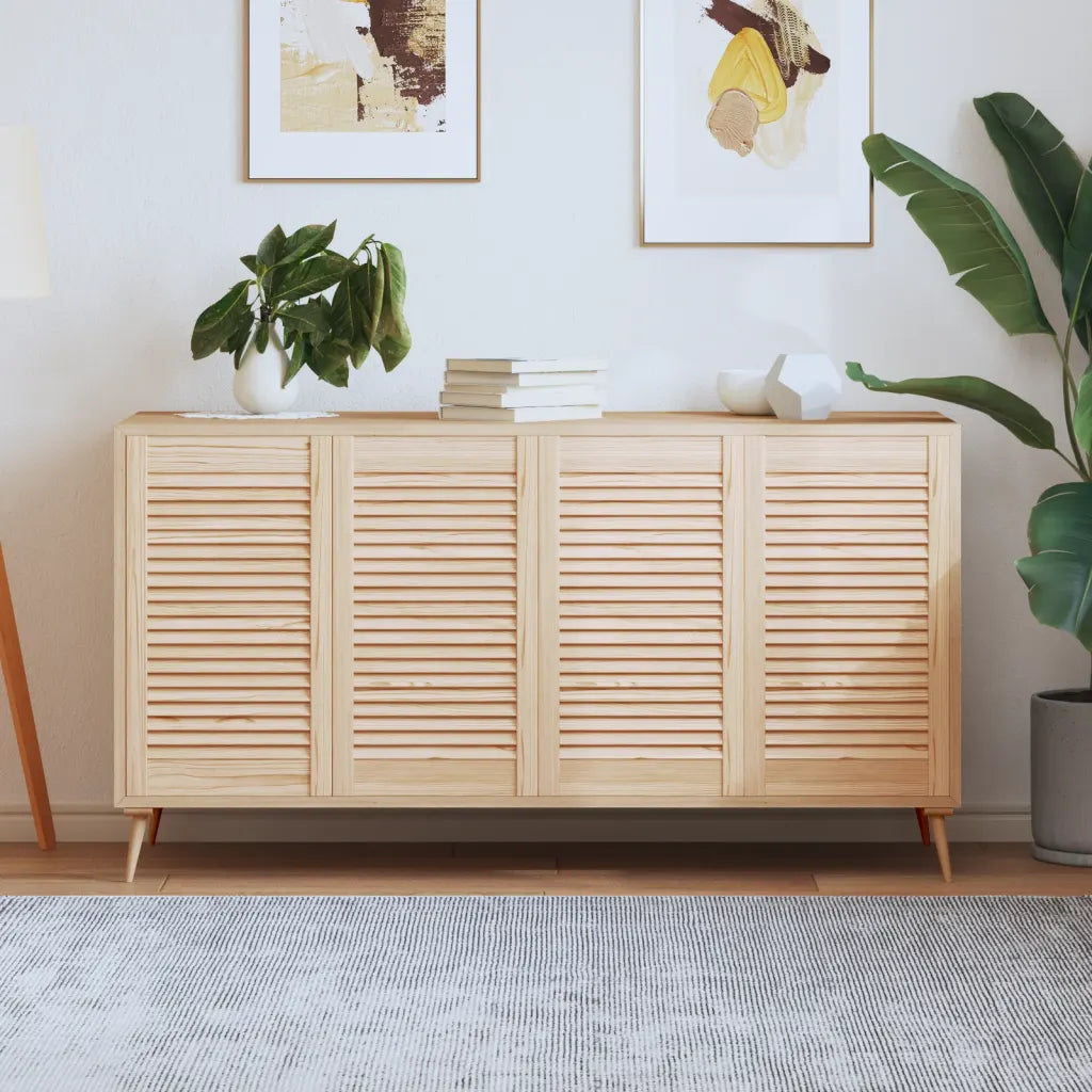 Portas de armário 4 pcs com design de persiana pinho maciço