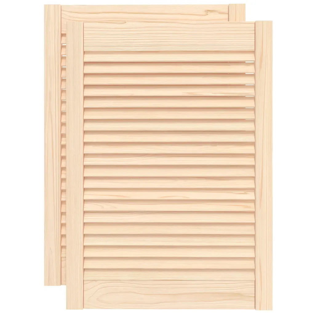 Portas de armário 2 pcs com design de persiana pinho maciço