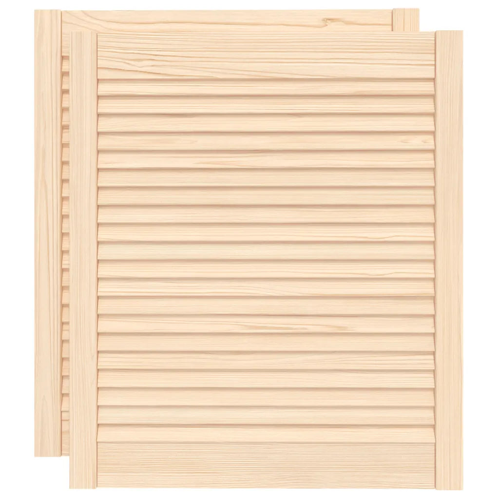 Portas de armário 2 pcs com design de persiana pinho maciço