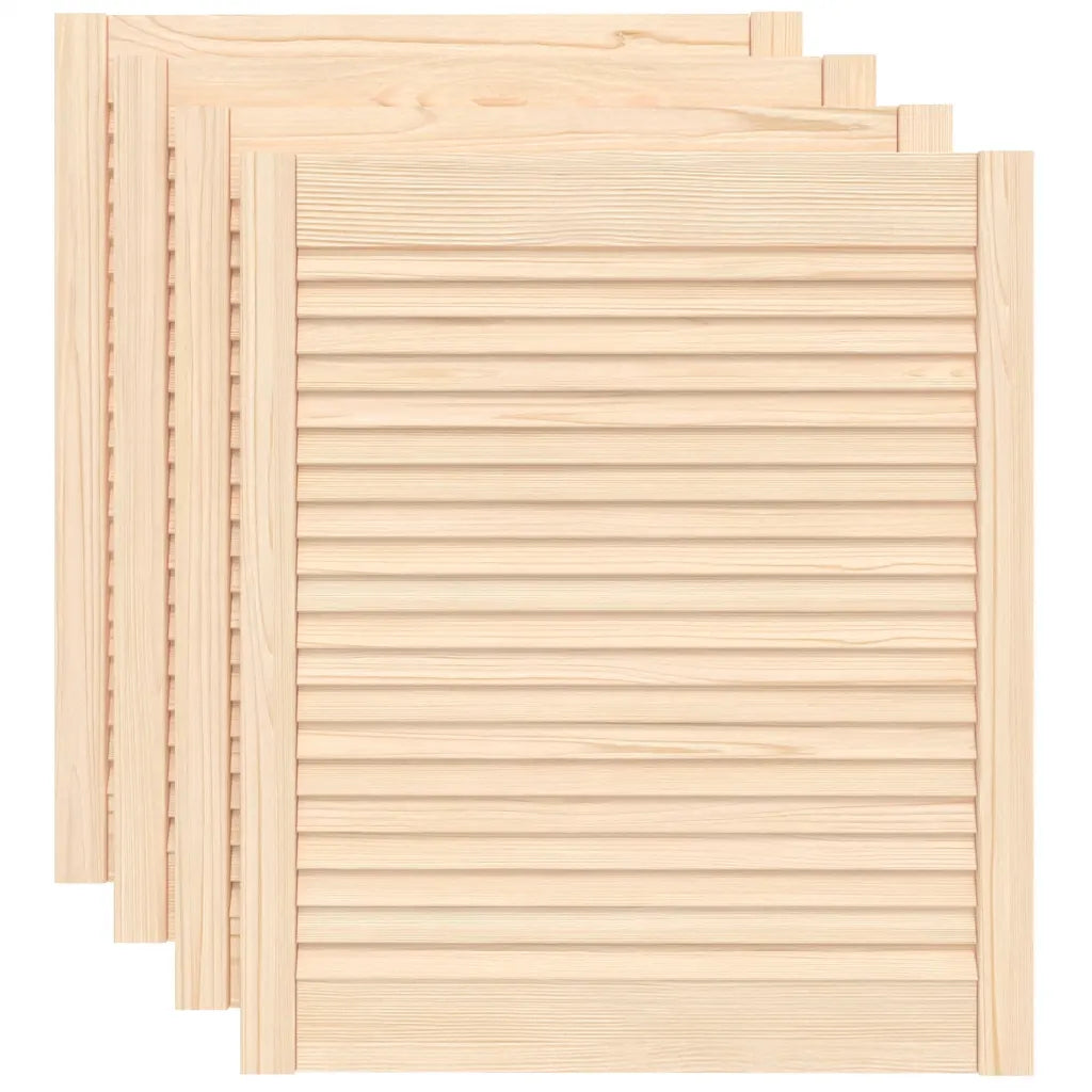 Portas de armário 4 pcs com design de persiana pinho maciço
