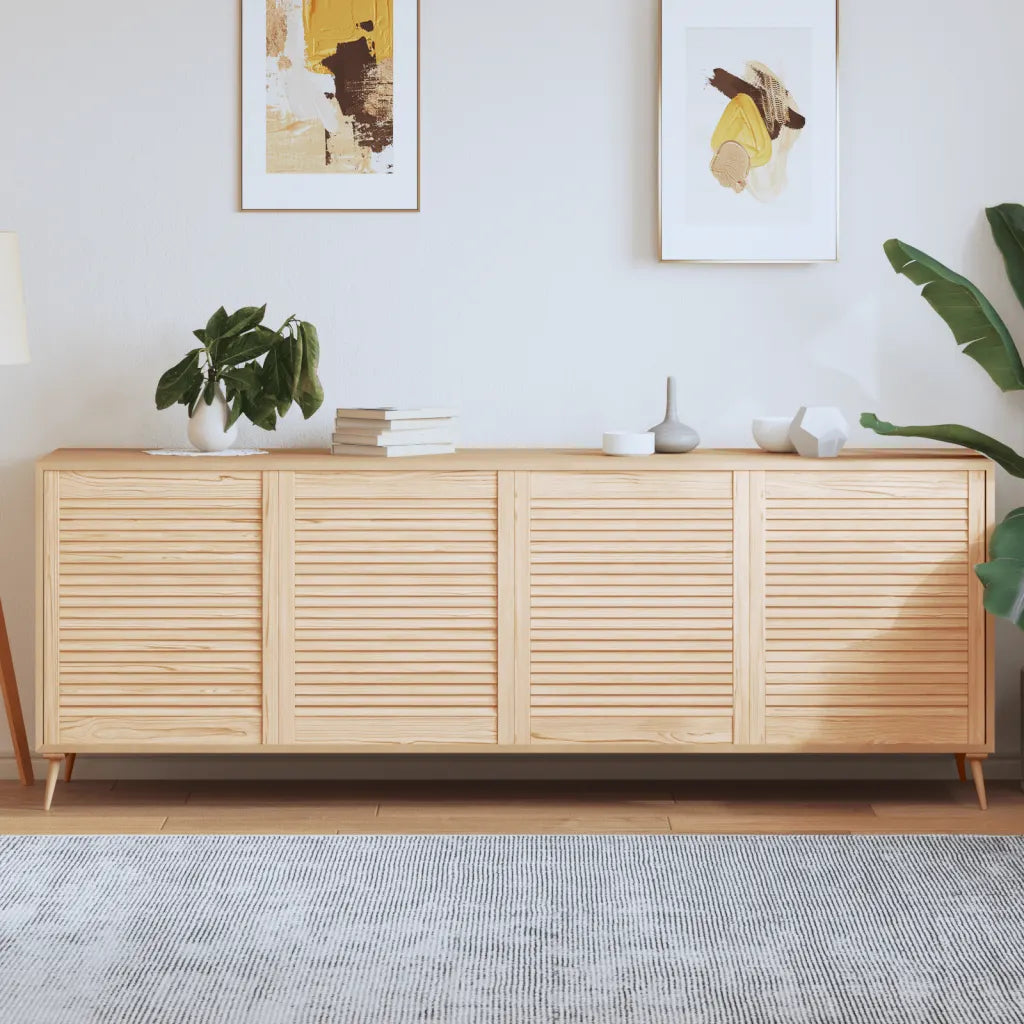 Portas de armário 4 pcs com design de persiana pinho maciço