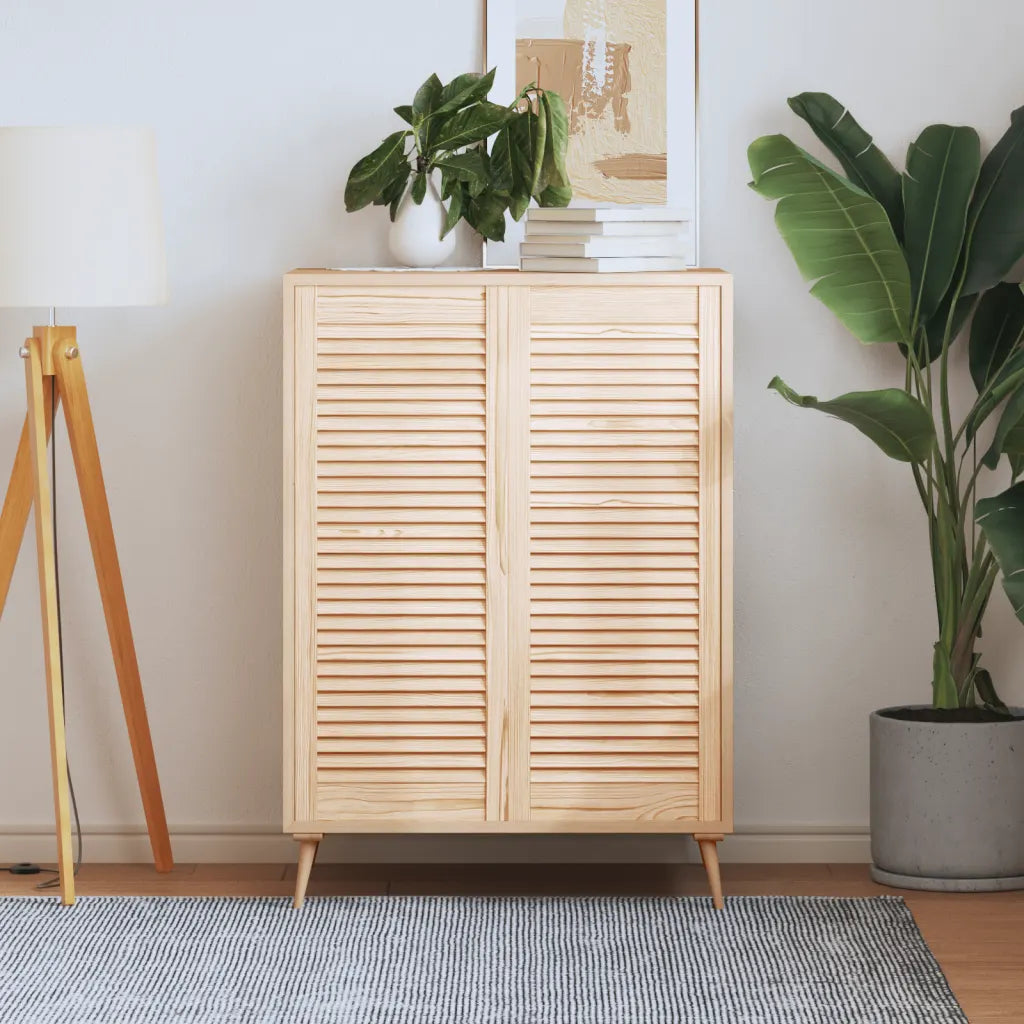 Portas de armário 2 pcs com design de persiana pinho maciço