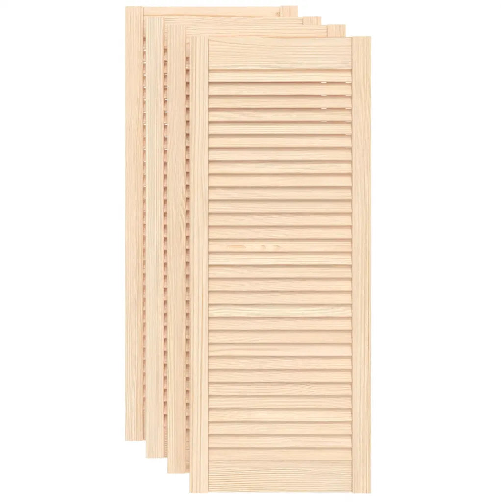 Portas de armário 4 pcs com design de persiana pinho maciço
