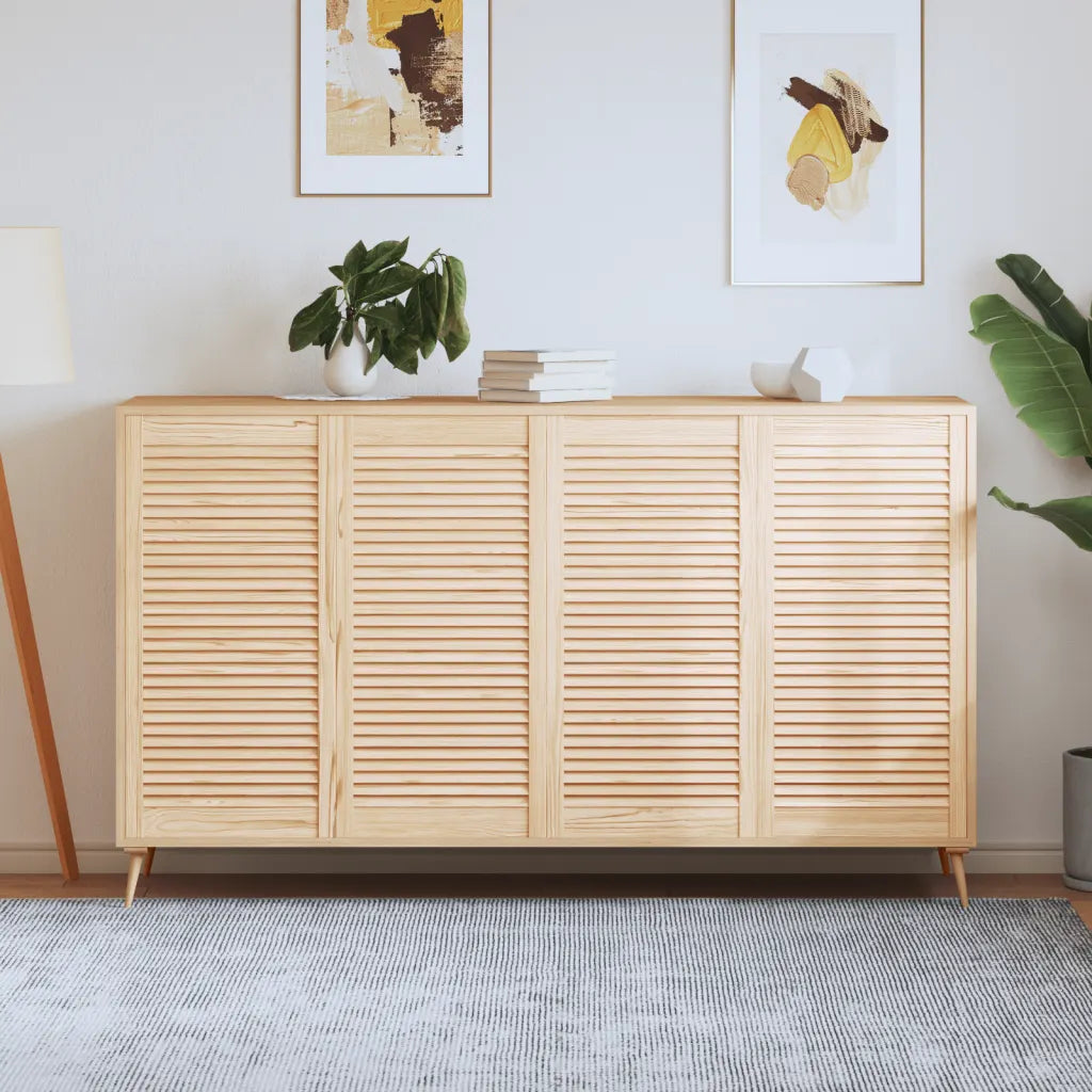 Portas de armário 4 pcs com design de persiana pinho maciço