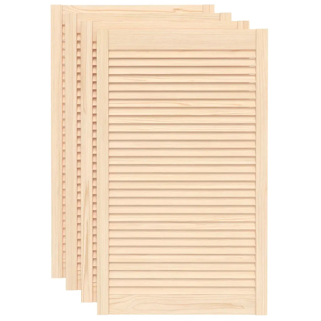 Portas de armário 4 pcs com design de persiana pinho maciço