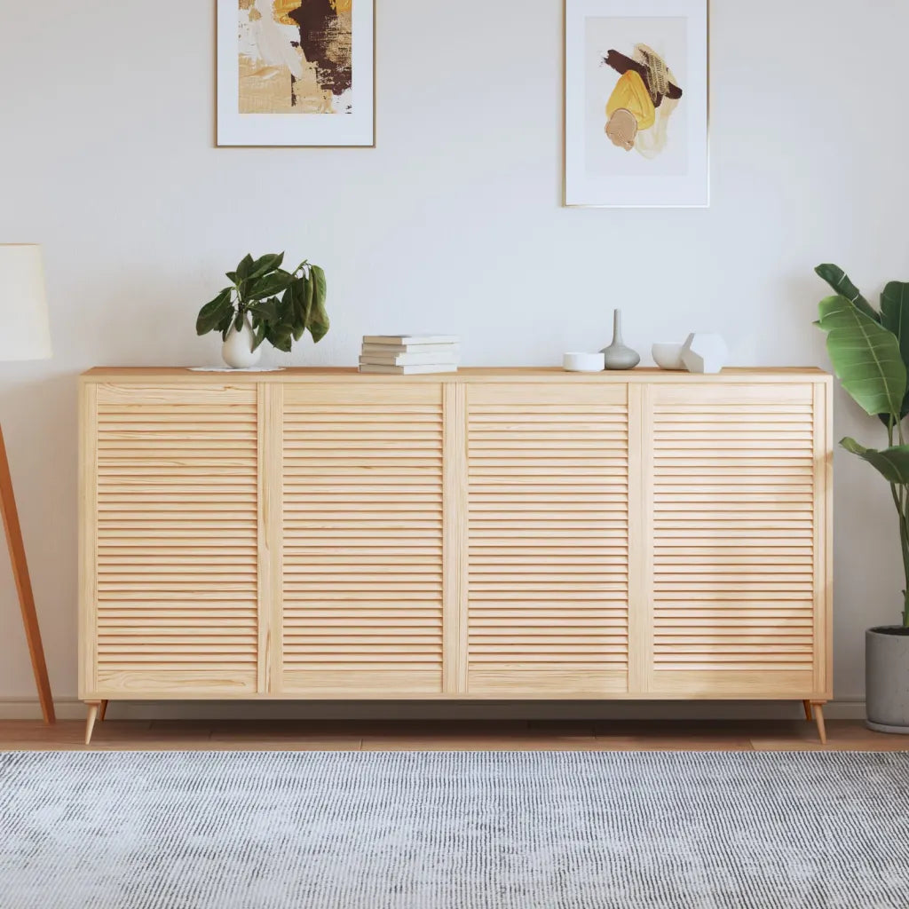 Portas de armário 4 pcs com design de persiana pinho maciço