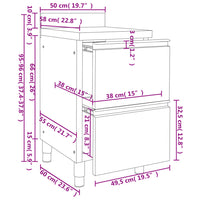 Armário de cozinha comercial com 2 gavetas 50x60x96 cm