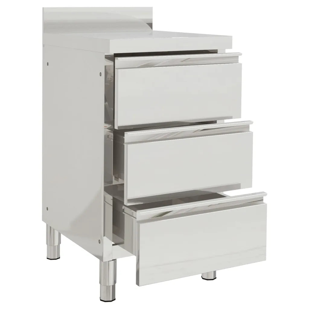 Armário de cozinha comercial com 3 gavetas 50x60x96 cm