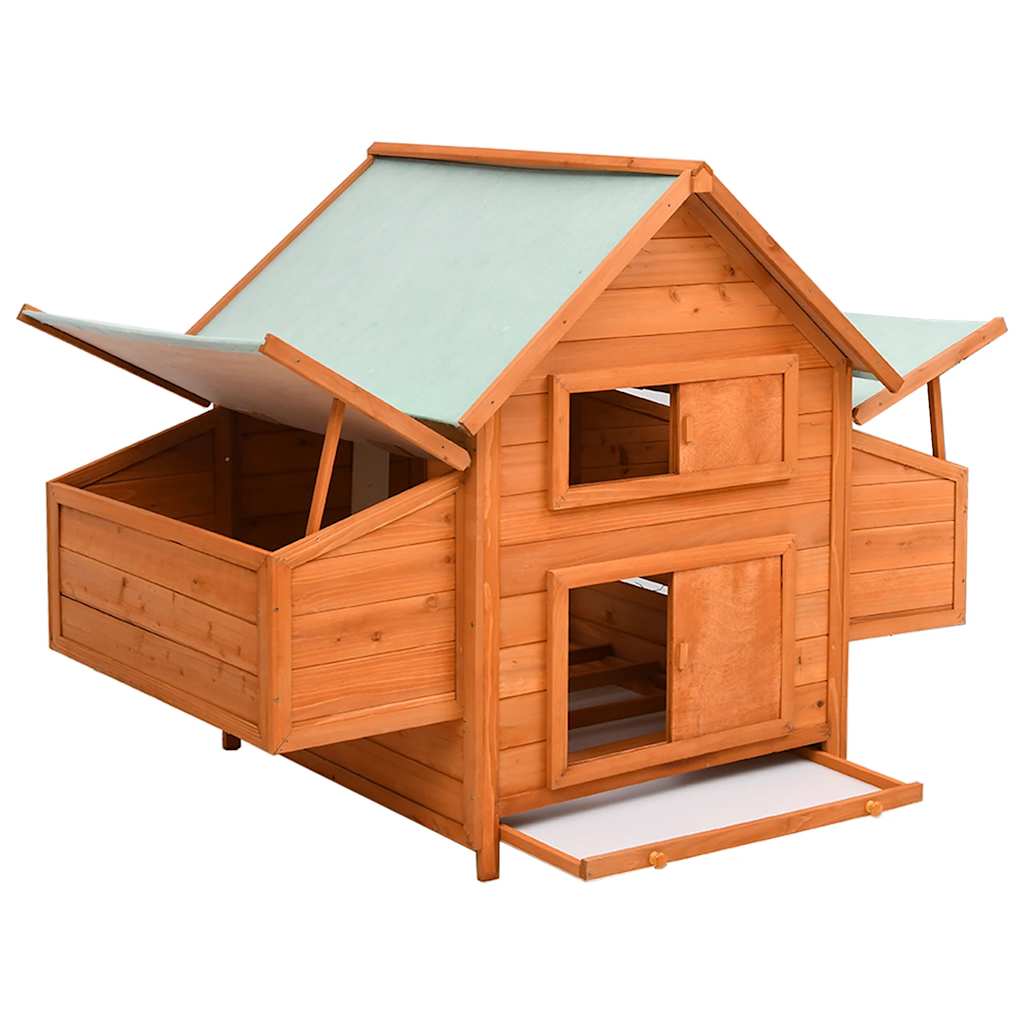 vidaXL Galinheiro 150x96x110 cm madeira de abeto maciça