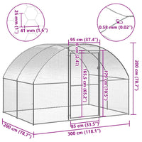 vidaXL Galinheiro de exterior 3x2x2 m aço galvanizado