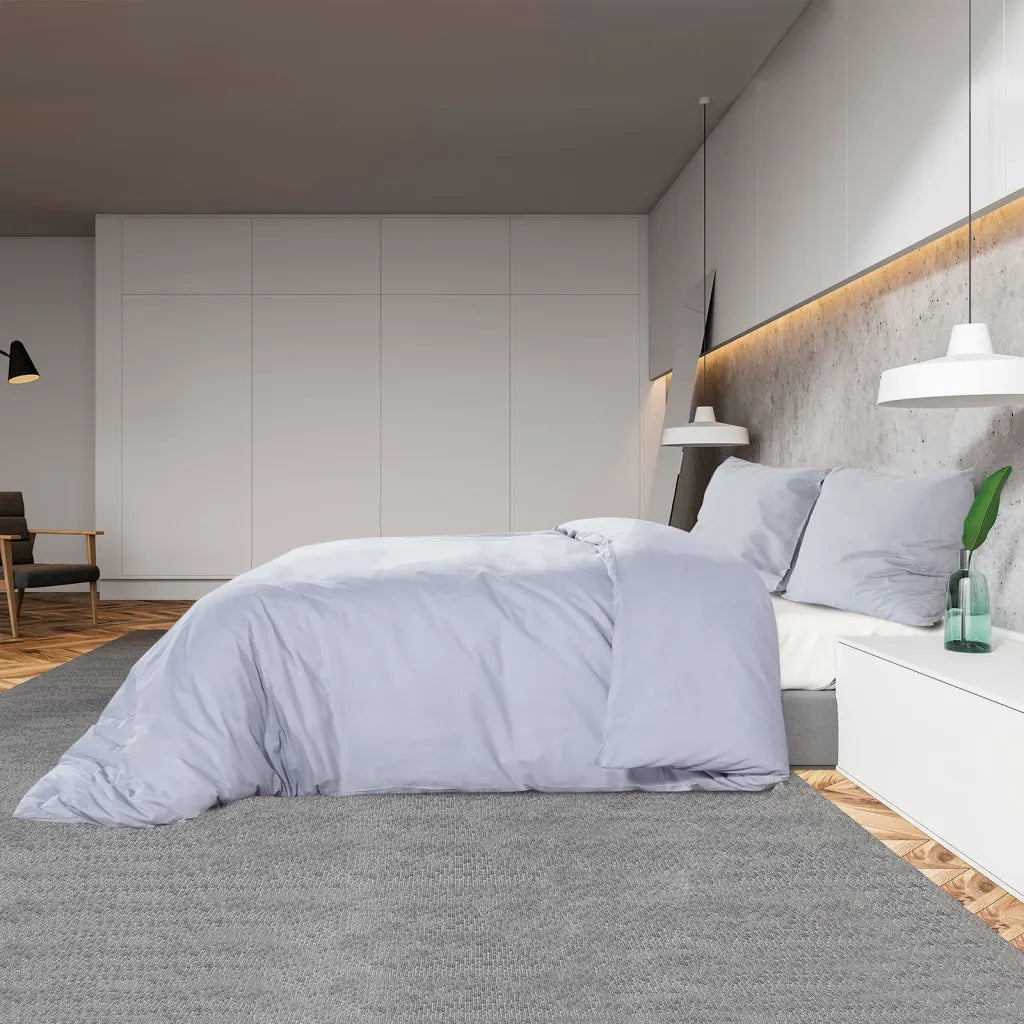 Conjunto de capa de edredão 240x220 cm microfibra leve cinza