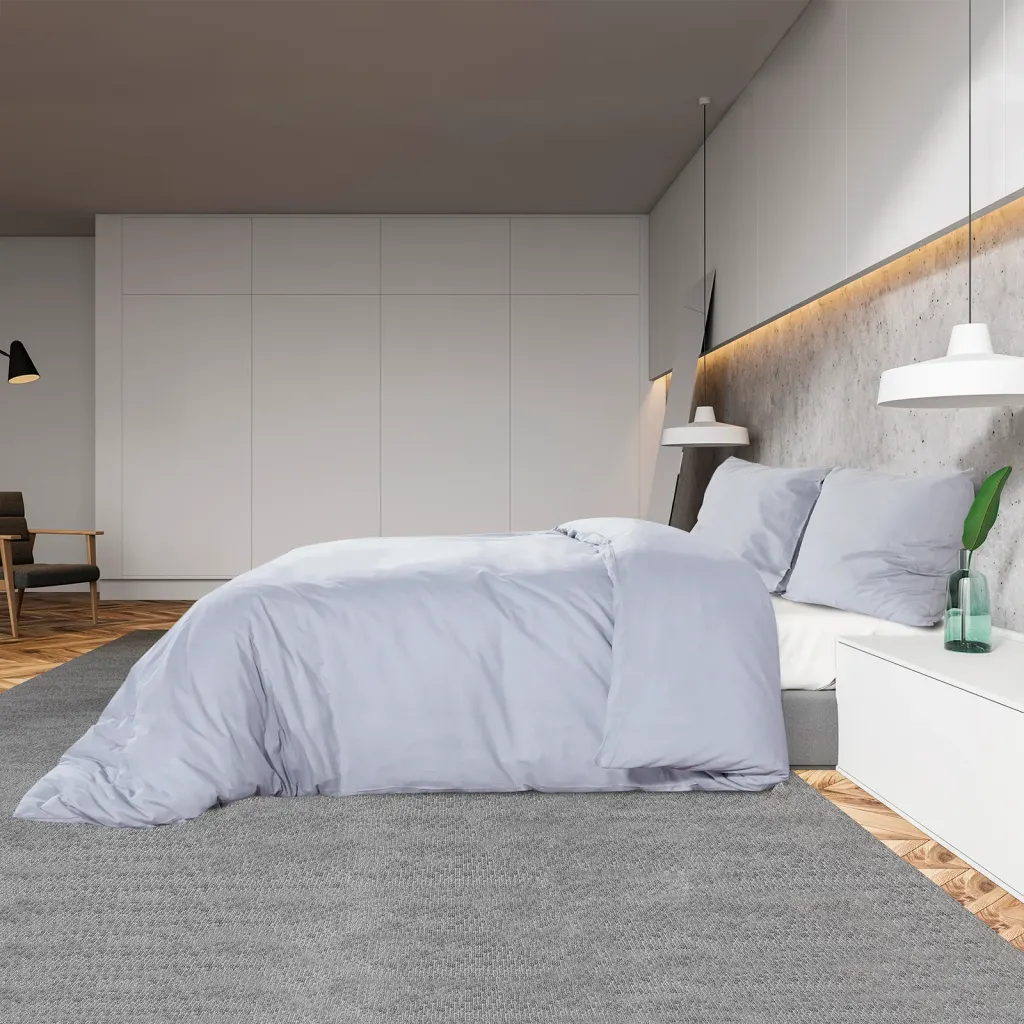 Conjunto de capa de edredão 135x200 cm microfibra leve cinza