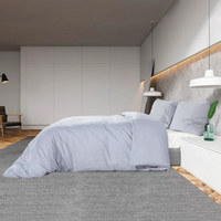 Conjunto de capa de edredão 135x200 cm microfibra leve cinza