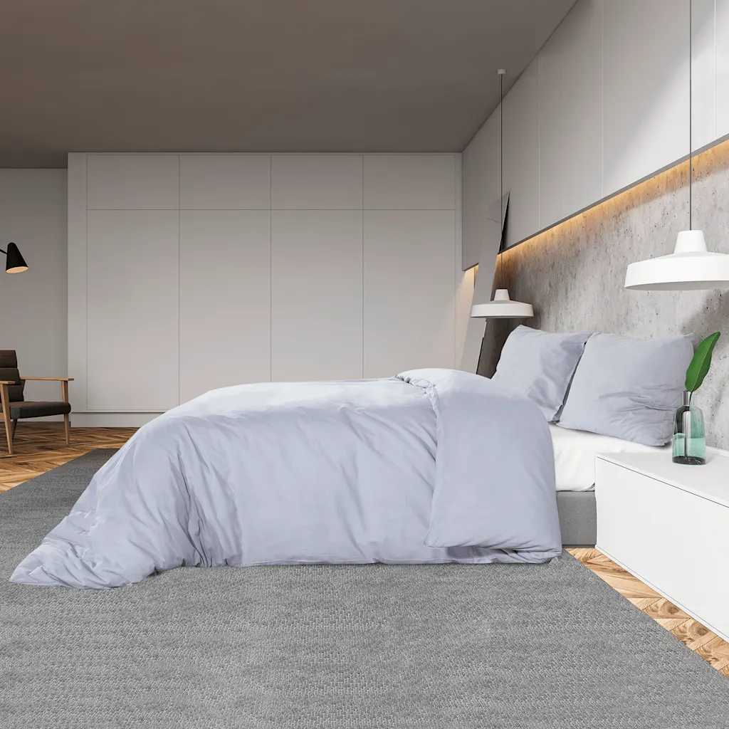Conjunto de capa de edredão 200x220 cm microfibra leve cinza