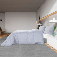 Conjunto de capa de edredão 200x220 cm microfibra leve cinza