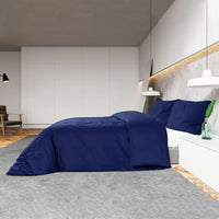 Conjunto capa de edredão 240x220cm microfibra leve  marinho