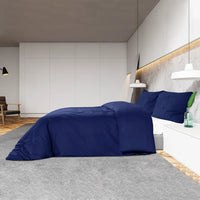 Conjunto capa de edredão 200x200cm microfibra leve  marinho
