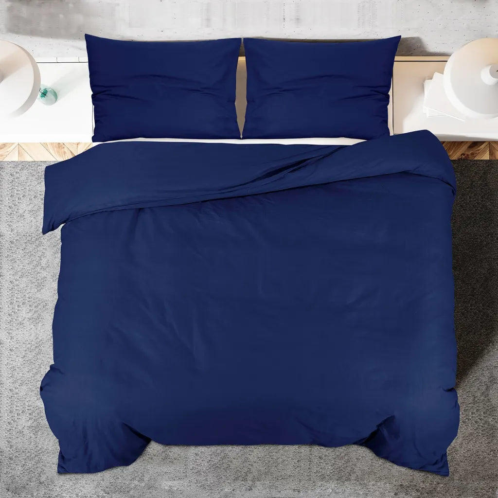 Conjunto capa de edredão 200x220cm microfibra leve  marinho