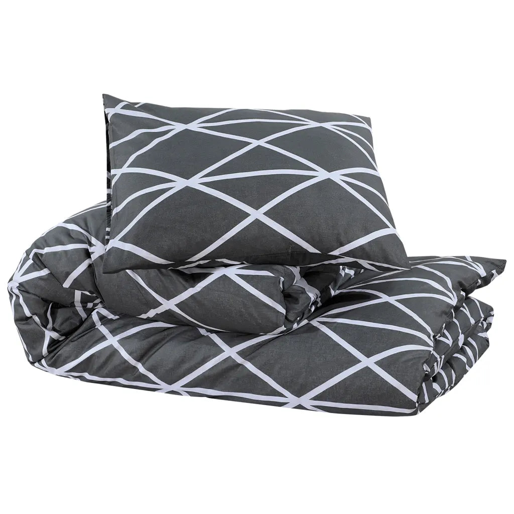 Conjunto de capa de edredão 220x240 cm algodão cinza