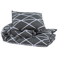 Conjunto de capa de edredão 200x220 cm algodão cinza